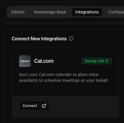Connecting from agent edit page