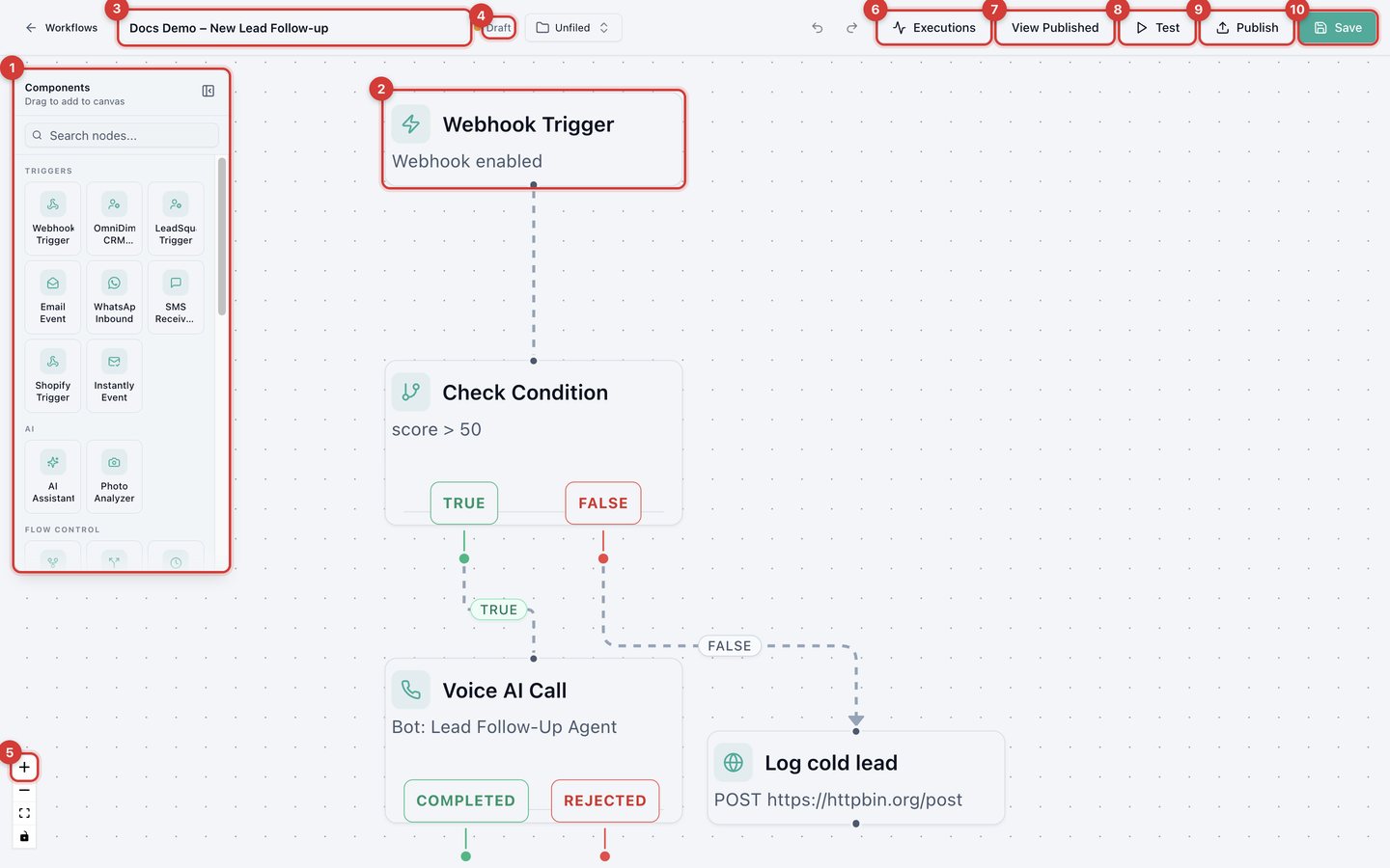 The workflow builder