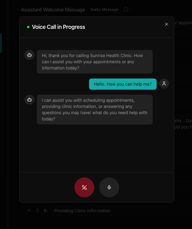Test with web call