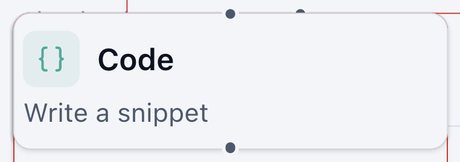 Code node on the canvas