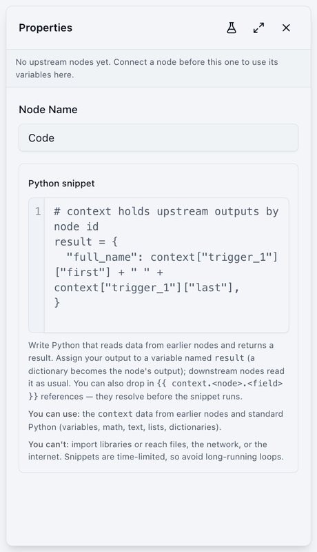 Code settings