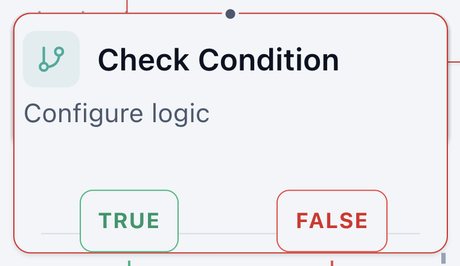 Condition node on the canvas