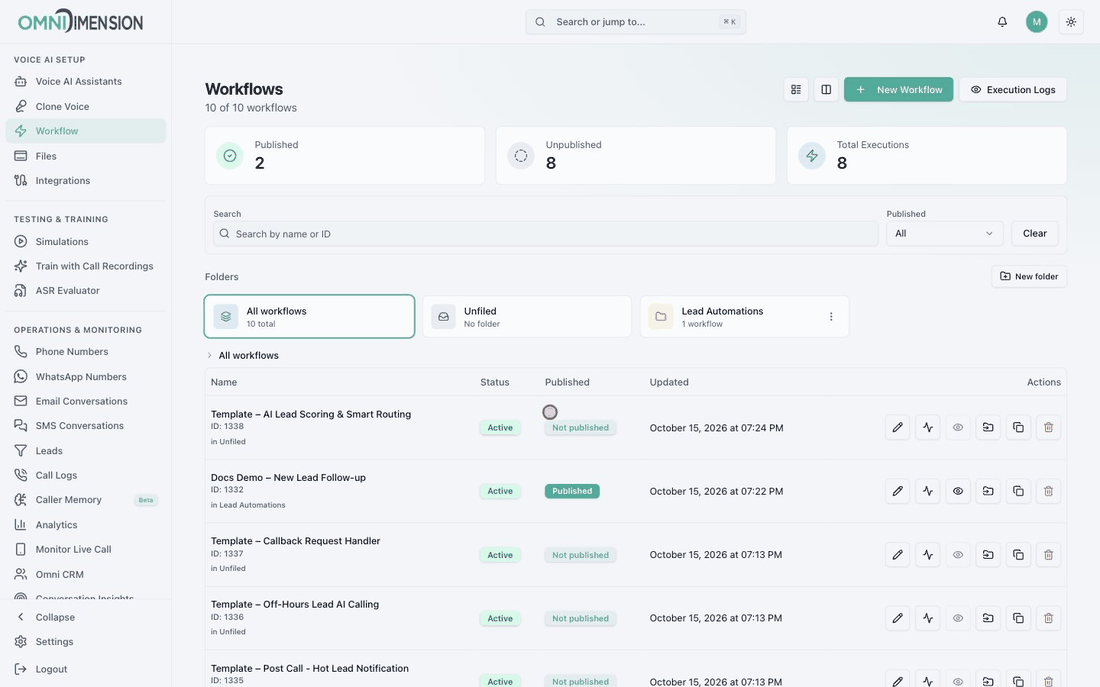 Creating a workflow from a template