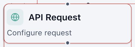 Custom API node on the canvas