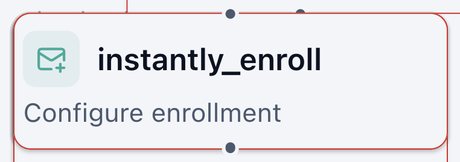 Enroll in Instantly node on the canvas