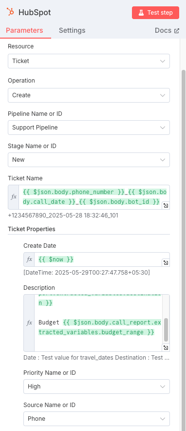 Add information to HubSpot ticket