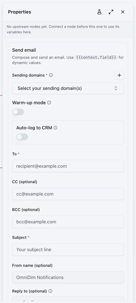 Send Email settings
