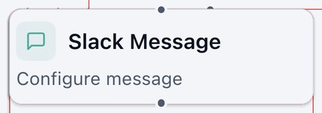 Slack Message node on the canvas