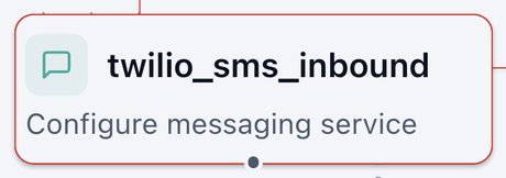 SMS Received (Twilio) node on the canvas