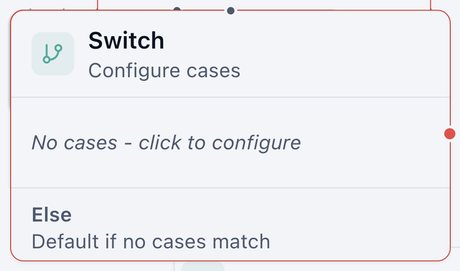 Switch node on the canvas