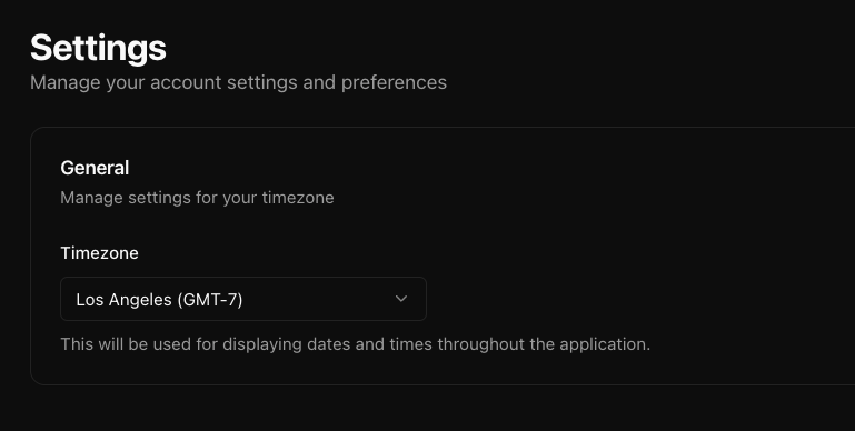 Update Timezone