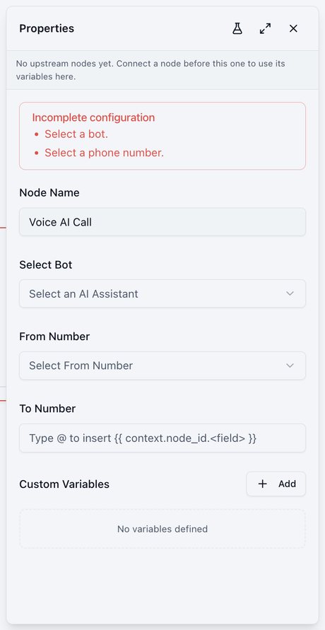 Voice AI Call settings