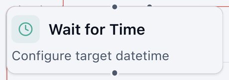 Wait for Time node on the canvas