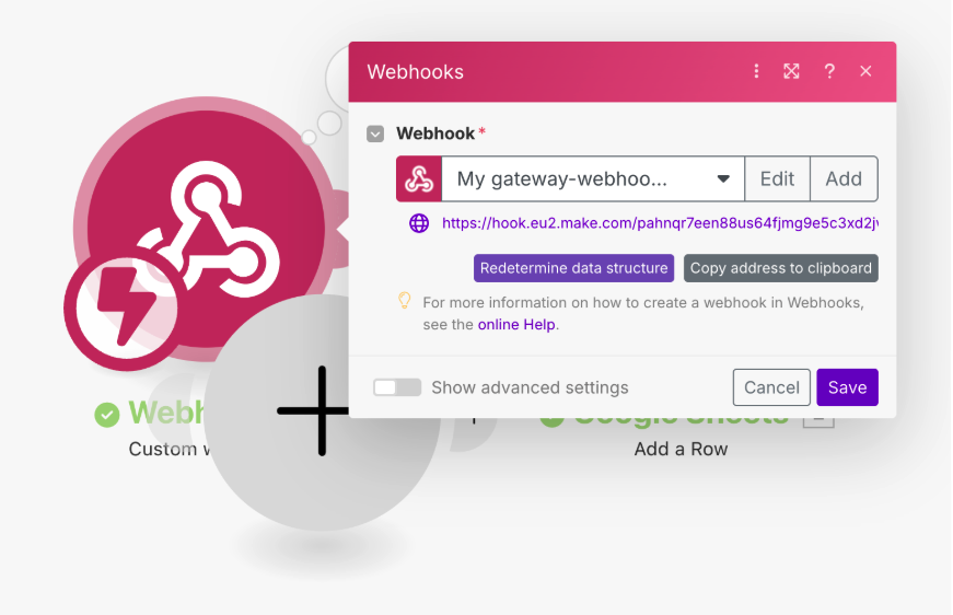 Make.com webhook setup