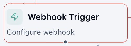 Webhook Trigger node on the canvas