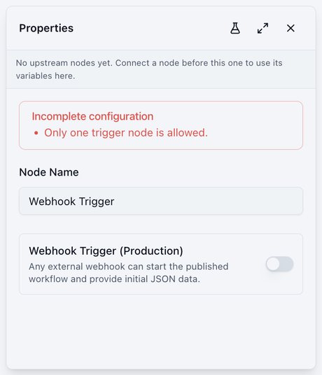 Webhook Trigger settings