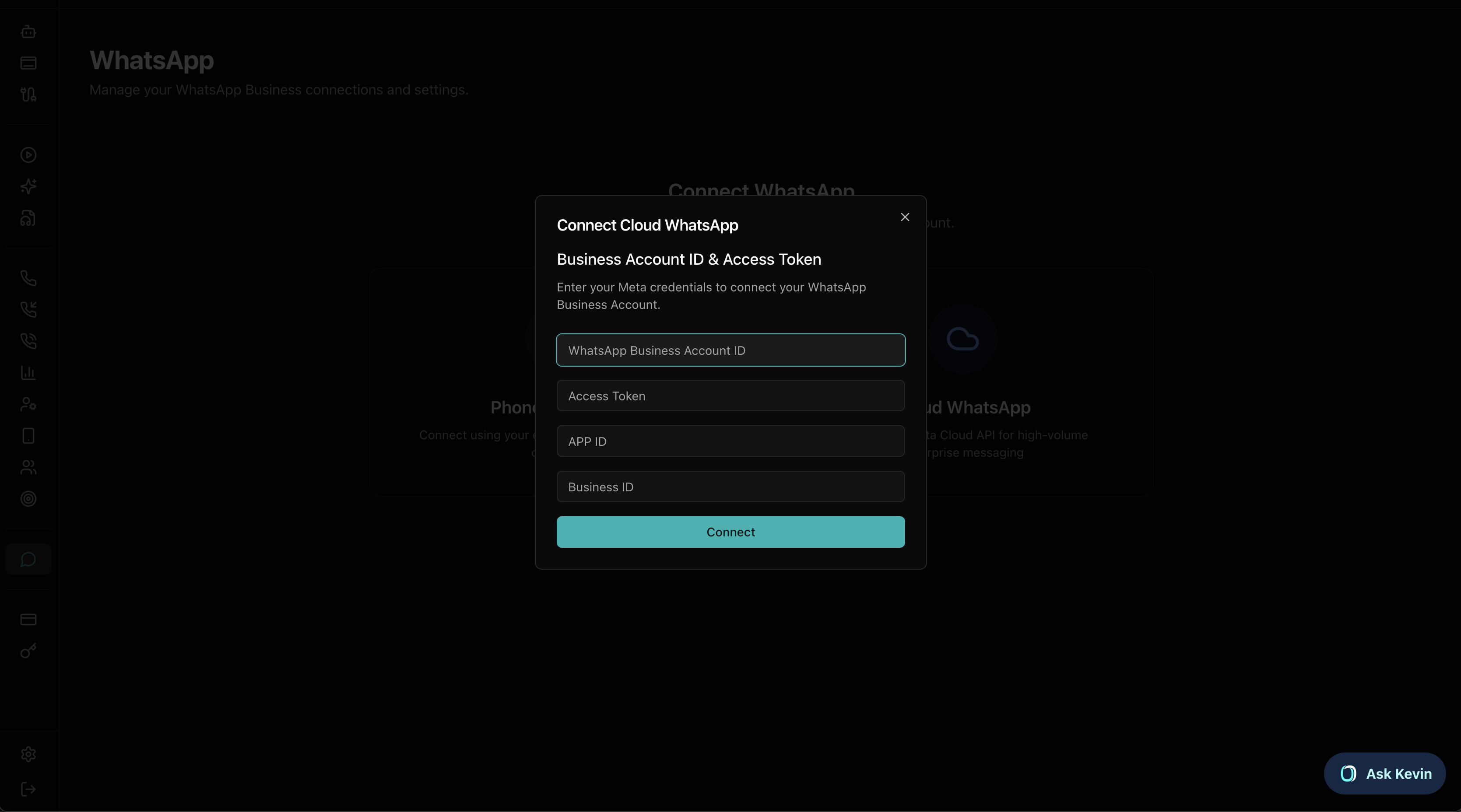 WhatsApp Cloud Credentials Form