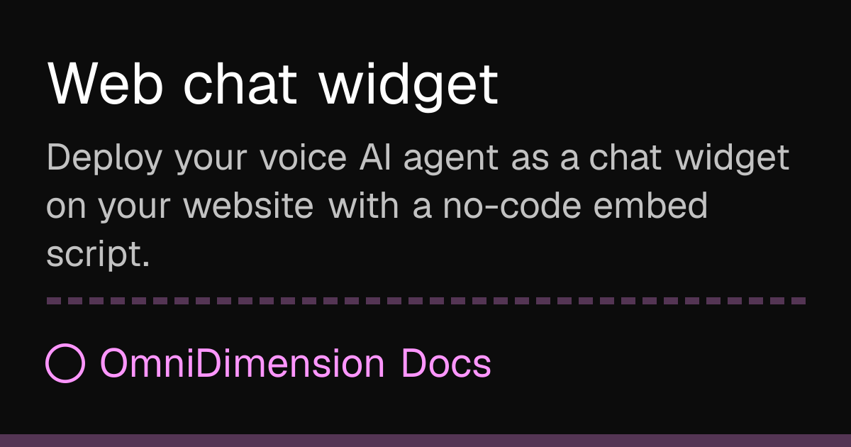 Web chat widget | OmniDimension Docs