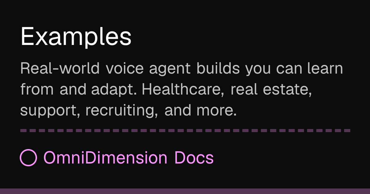 Examples | OmniDimension Docs