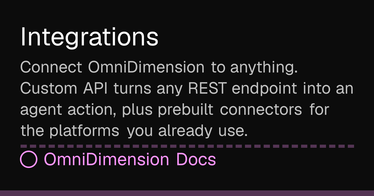 Integrations | OmniDimension Docs